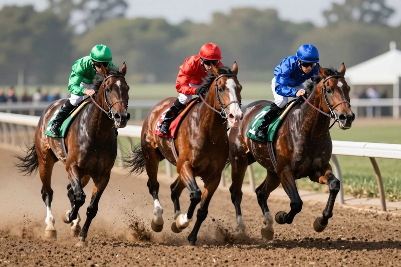 Illustration: Three horses in a close finish